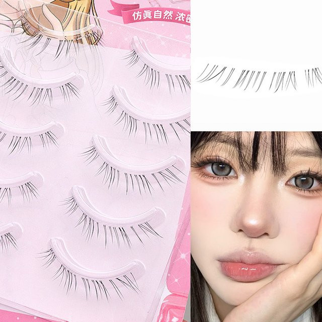 5 Paar falsche Wimpern mit Vollstreifen, natürlich, Unisex - Bild 1