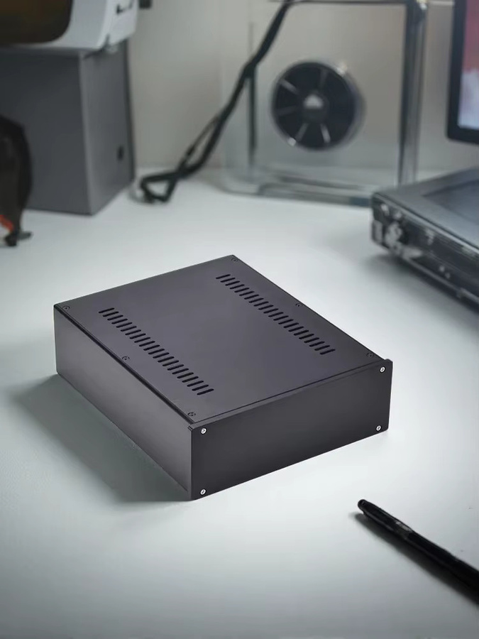 SENGTERBELLE ST-2609 DIY-Verstärkergehäuse aus Vollaluminium in Schwarz für Vorverstärker und Kopfhörer - Bild 2