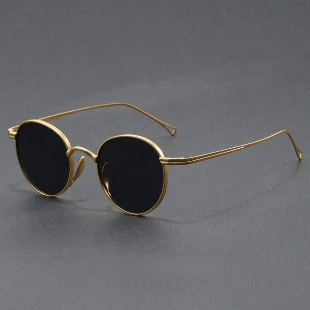 Cs Cojos Sonnenbrille, Runde, Vollrand, Metall, Gold, Unisex - Bild 1