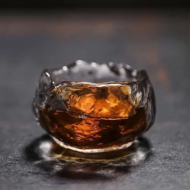 Handgefertigter Liuli-Glaskristallbecher als hitzebeständige Kungfu-Teetasse und japanisches Weinglas in Transparent - Bild 1