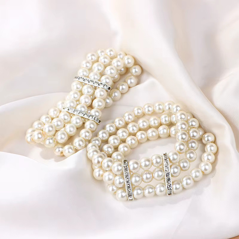 Velishy Armband, 3-reihig, Perle, Weiß, Damen - Bild 3