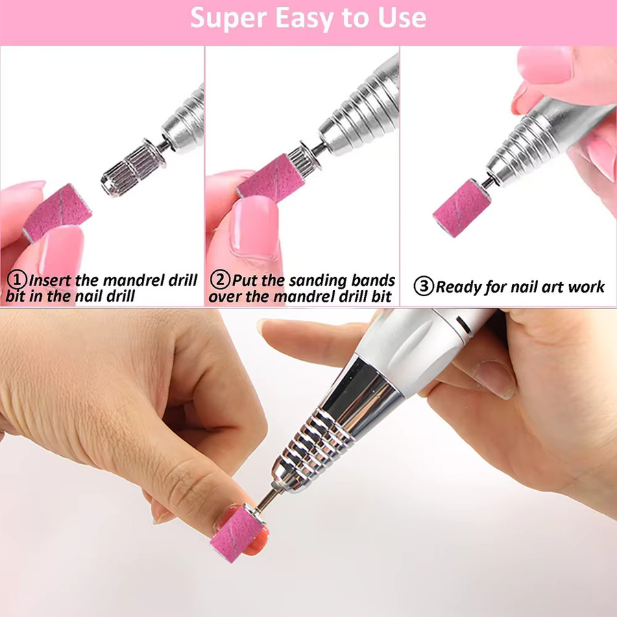 100 Stück Rose Nagel Schleifbänder für elektrische Nagelbohrer, UV Gel Acryl Entferner - Bild 6