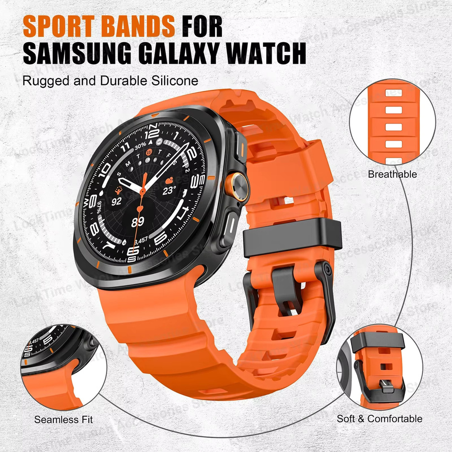 OAKCHARM Uhrenarmband Silikon, orange, Samsung Galaxy Watch Ultra 47 mm - Bild 2
