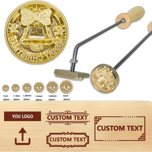 QWELL Messing-Brandeisen mit individuellem Logo für Holz, Leder und Brot in Gold - Bild 1