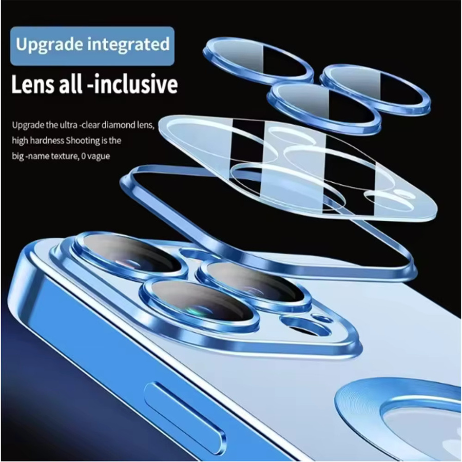 Magnetische weiche Schutzhülle für Apple iPhone 17, 16, 15, 14, 13, 12, 11 Pro Max mit Objektivschutz und kabelloser Ladefunktion in Purple - Bild 3
