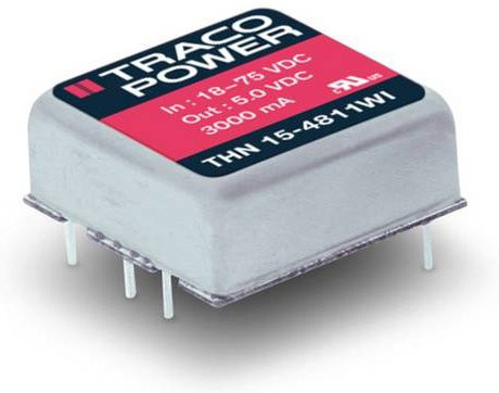 TracoPower THN 15-2411WI DC/DC-Wandler Print 24 V/DC auf 5 V/DC 3A 15W Farbe Silber - Bild 1