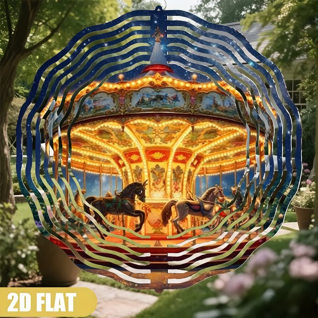 CIFBUY Retro Windspinner aus Metall als dekorativer Windrichtungsanzeiger für den Garten in Gold Rot Blau Multicolour - Bild 1