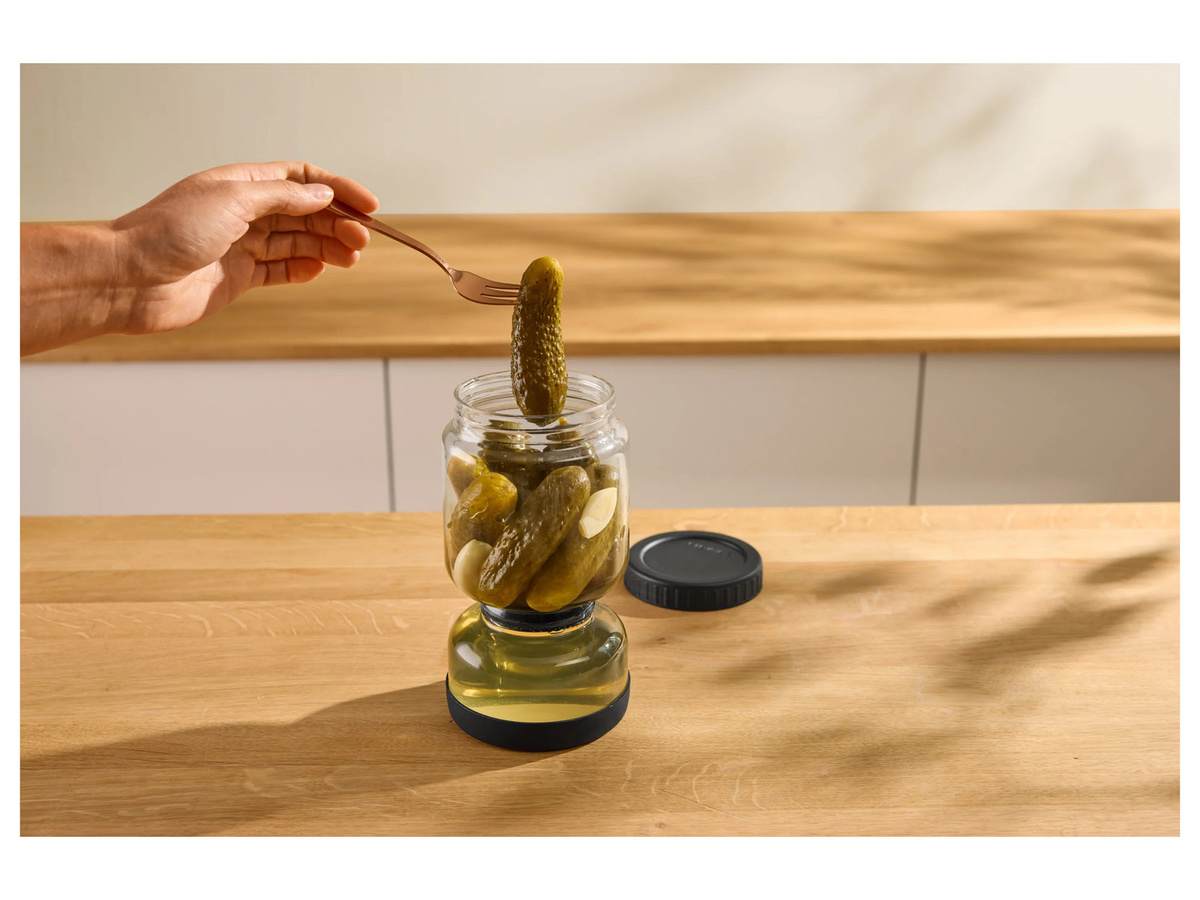 SILVERCREST Flip-Einmachglas zum Fermentieren mit Glasgewichten, transparent, 1 l - Bild 2