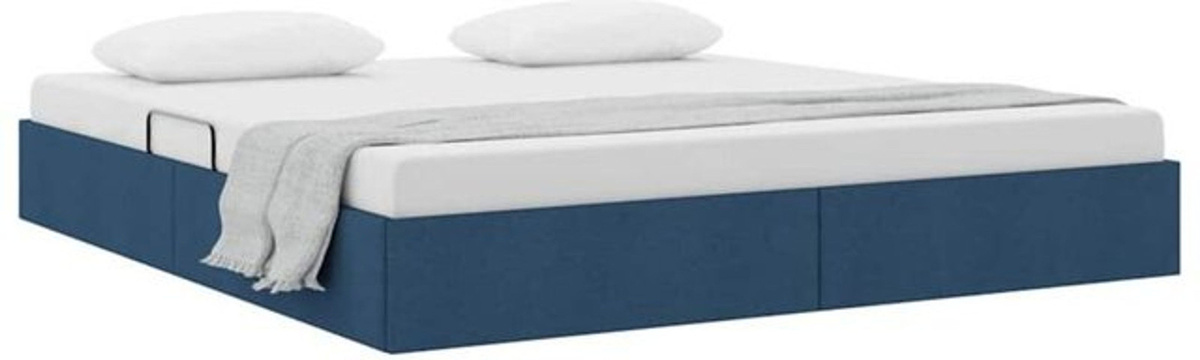Polsterbett vidaXL mit Kopfteil und Aufbewahrung in Blau, Stoff und Metall, B/T/H: 160 x 200 x 23,5 cm - Bild 1