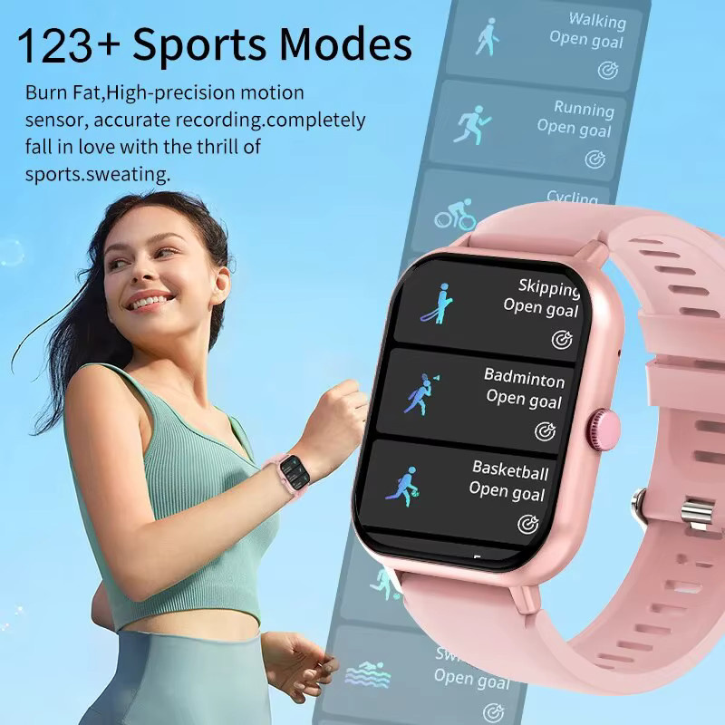 Lige Smartwatch, Bluetooth Calling, Silikon, Schwarz, Unisex - Bild 5