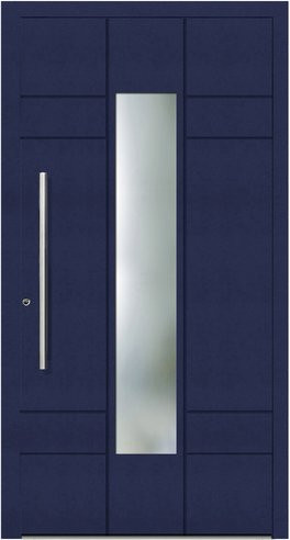 KNOCK Aluminium-Haustür Terra Nova in Stahlblau mit Glaseinsatz, modern, RC2, B/H: 110,0 x 210,0 cm - Bild 1
