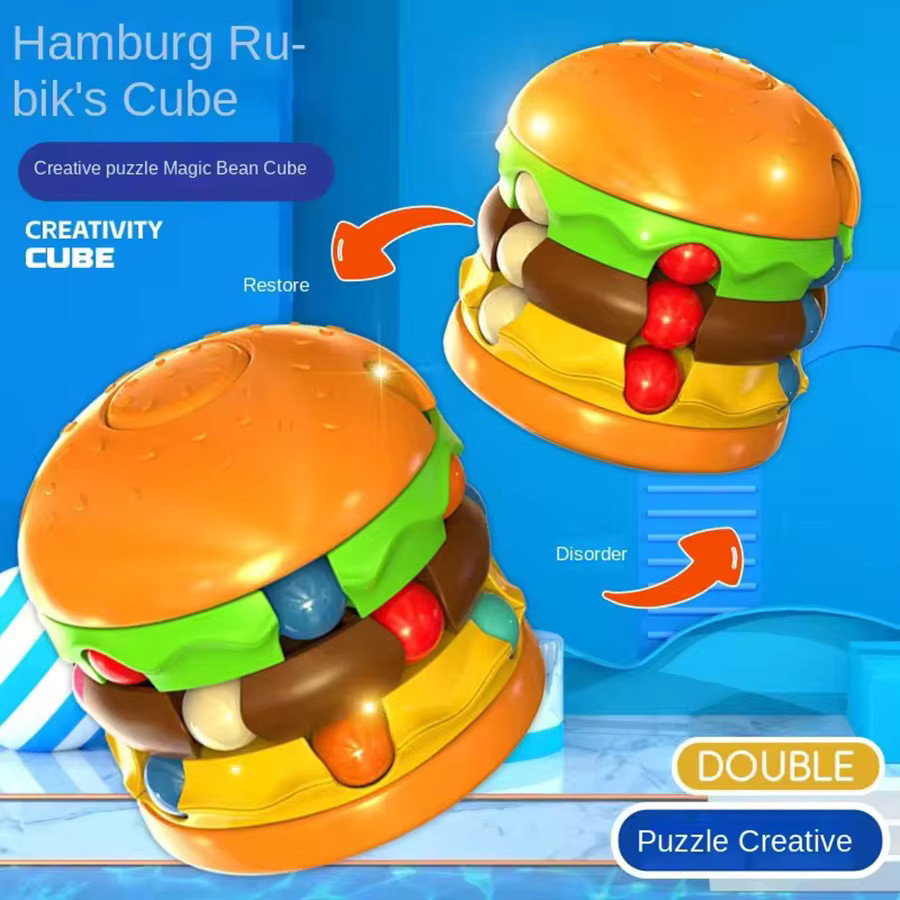 Rubik's Cube, Burger, Pommes Frites, Magic Bean, Fidget Spinner, Lernspielzeug - Bild 1
