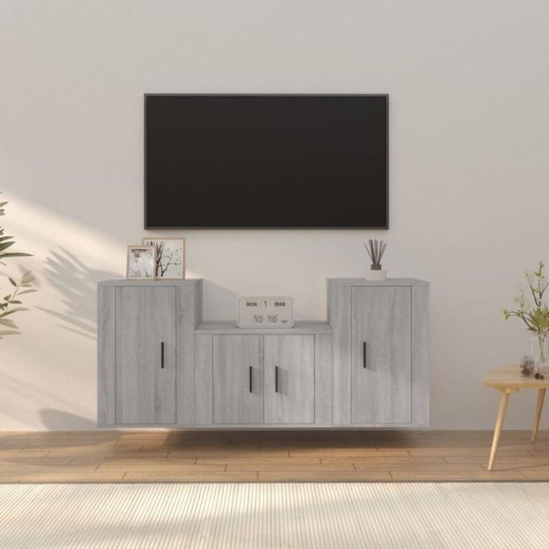 Vidaxl 3-teiliges TV-Schrank-Set in Grau Sonoma Holzoptik im modernen Design - Bild 1