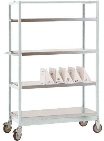 Manuflex Etagenwagen TV3142.7035 in Lichtgrau (RAL 7035) aus Stahl, B/T/H: 60 x 117 x 60 cm - Bild 1