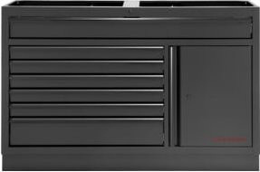 Kraftwerk MOBILIO Schubladenschrank mit 7 Schubladen und 1 Tür in Schwarz, Breite: 136 cm - Bild 1