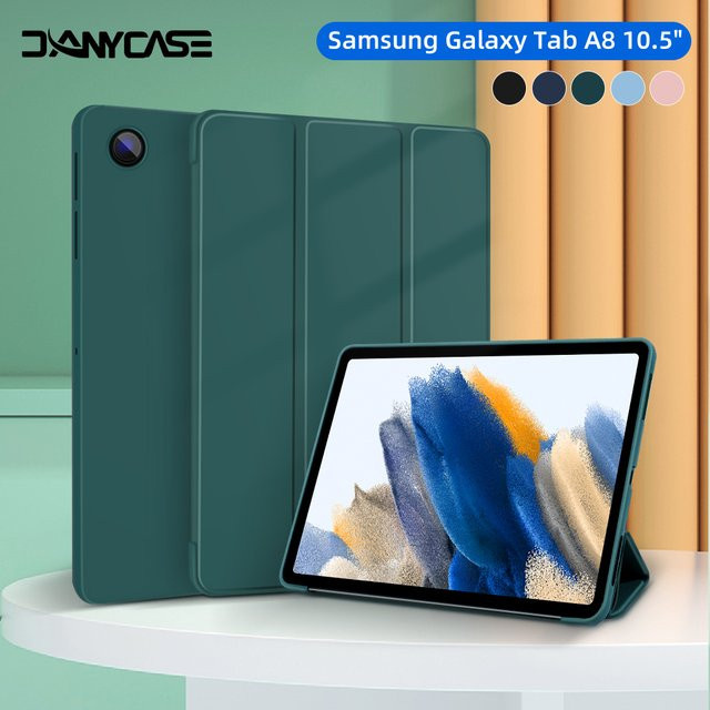 Smart Lederhülle für Samsung Galaxy Tab A8 X200 X205 10,5 Zoll mit Aufwachfunktion und Standfunktion in Schwarz oder Grün - Bild 1