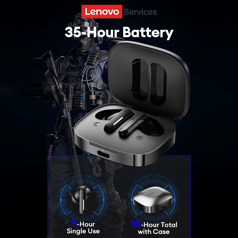 Lenovo New LE209 Bluetooth 6.0 Gaming-Headset mit Stereo-Surround-Sound in Schwarz und Grau - Bild 3