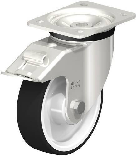 Blickle Lenkrolle LKX-POTH 160XK-FI mit Feststeller aus Edelstahl in Silber, Rad-Durchmesser: 16 cm, Tragfähigkeit: 550 kg - Bild 1