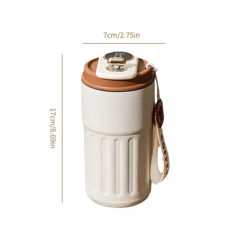 Intelligente Edelstahl Isolierte Tasse mit Temperaturanzeige in Weiß - Bild 4
