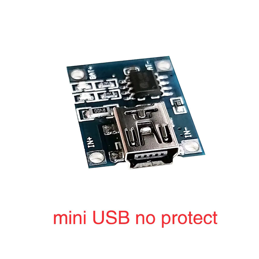 TP4056 Lithium-Batterie Ladeplatine mit Schutzfunktion für 18650 Li-Ion Akkus, Typ-C/Micro USB/Mini USB, Blau, 5V 1A - Bild 2