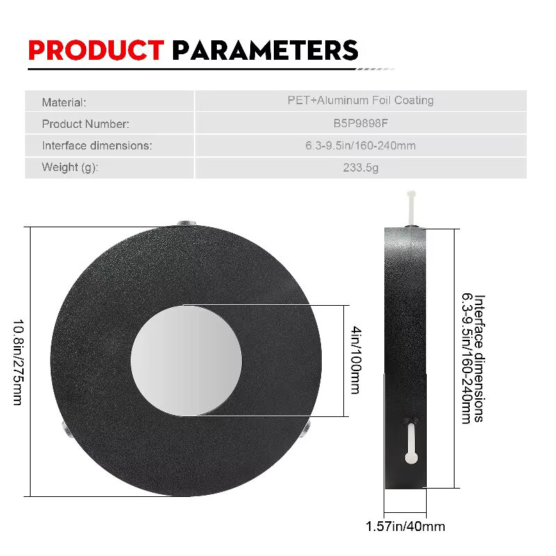 Datyson verstellbarer Solarfilter für astronomische Teleskope mit einem Außendurchmesser von 160–240 mm - Bild 2