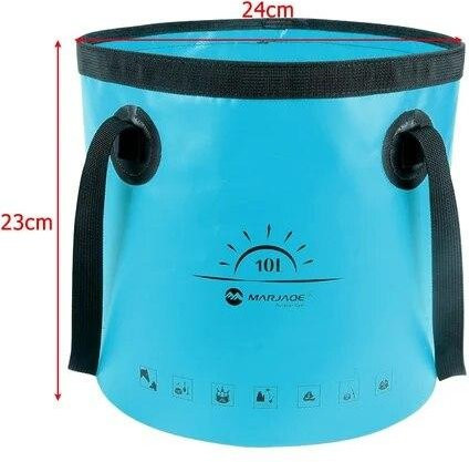 Binchi Outdoor Product Tragbarer faltbarer Camping Eimer in Blau und Transparent mit 10L oder 20L Fassungsvermögen - Bild 1