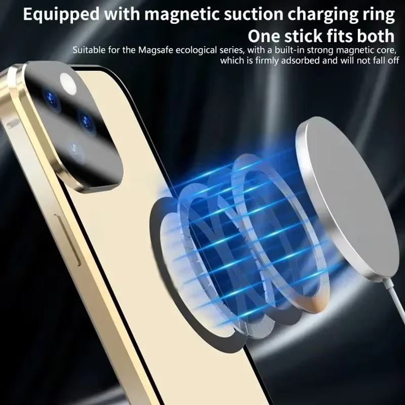 VYOPBC MagSafe iPhone Hülle mit 360 Grad Vollschutz, Metall-Magnetgehäuse und doppelseitigem Glas-Schnappverschluss, Farbe: Lila - Bild 2