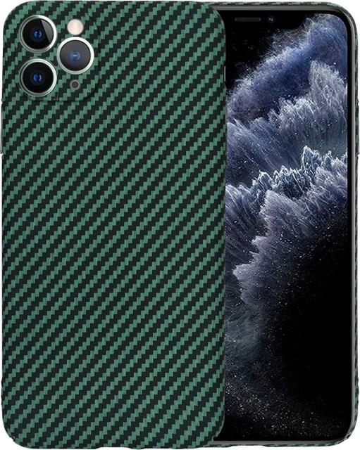 Techsuit Carbonite FiberShell Schutzhülle für Apple iPhone 11 Pro Max in Grün - Bild 1