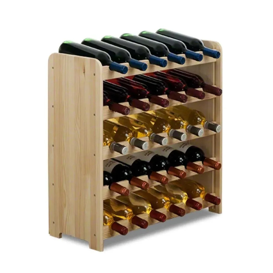 PROREGAL Weinregal Pinotwine aus massivem Kiefernholz, Natur Unbehandelt, H x B x T: 61,6 x 63,2 x 26,5 cm, Platz für 30 Flaschen - Bild 2
