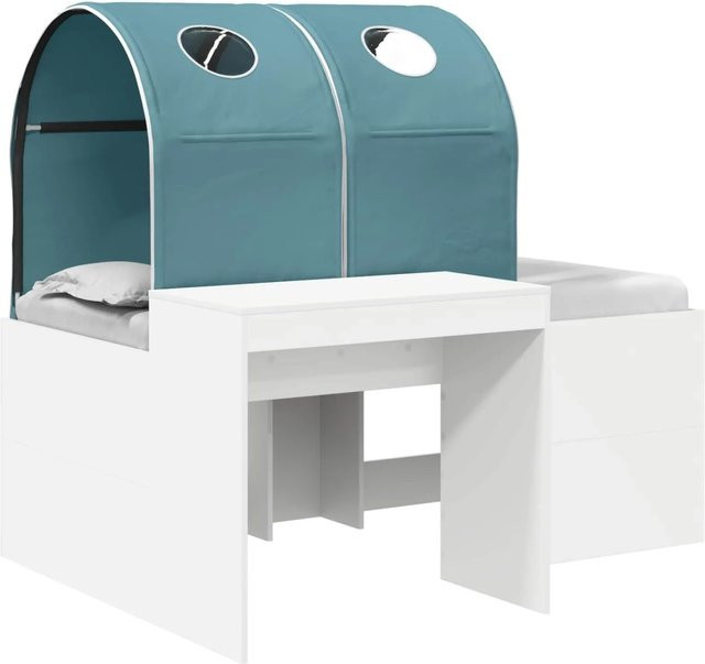 vidaXL Bett mit Tunnel in Artisian Eiche und Hellblau aus Holzwerkstoff - Bild 1