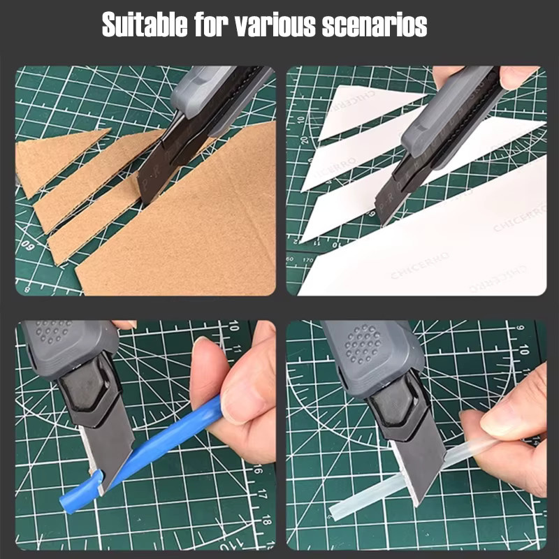 AXE SHAN Universalmesser mit 10 Klingen und Sicherheitsverriegelung für Haushalt, Handwerk und DIY-Projekte - Bild 6
