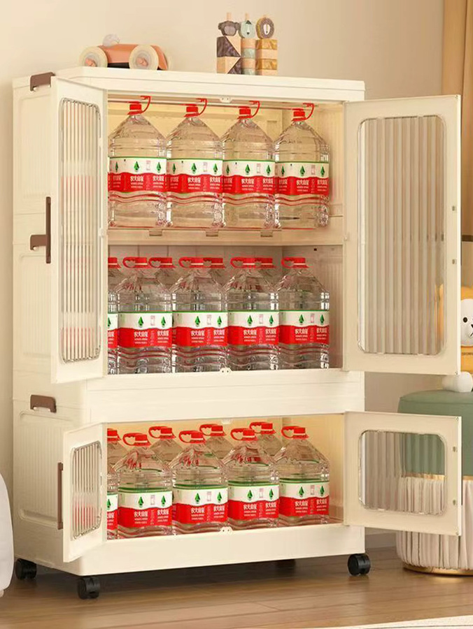 Treasure Baby-Kleiderschrank aus Kunststoff in Weiß, zusammenklappbarer Aufbewahrungsschrank für das Kinderzimmer - Bild 2