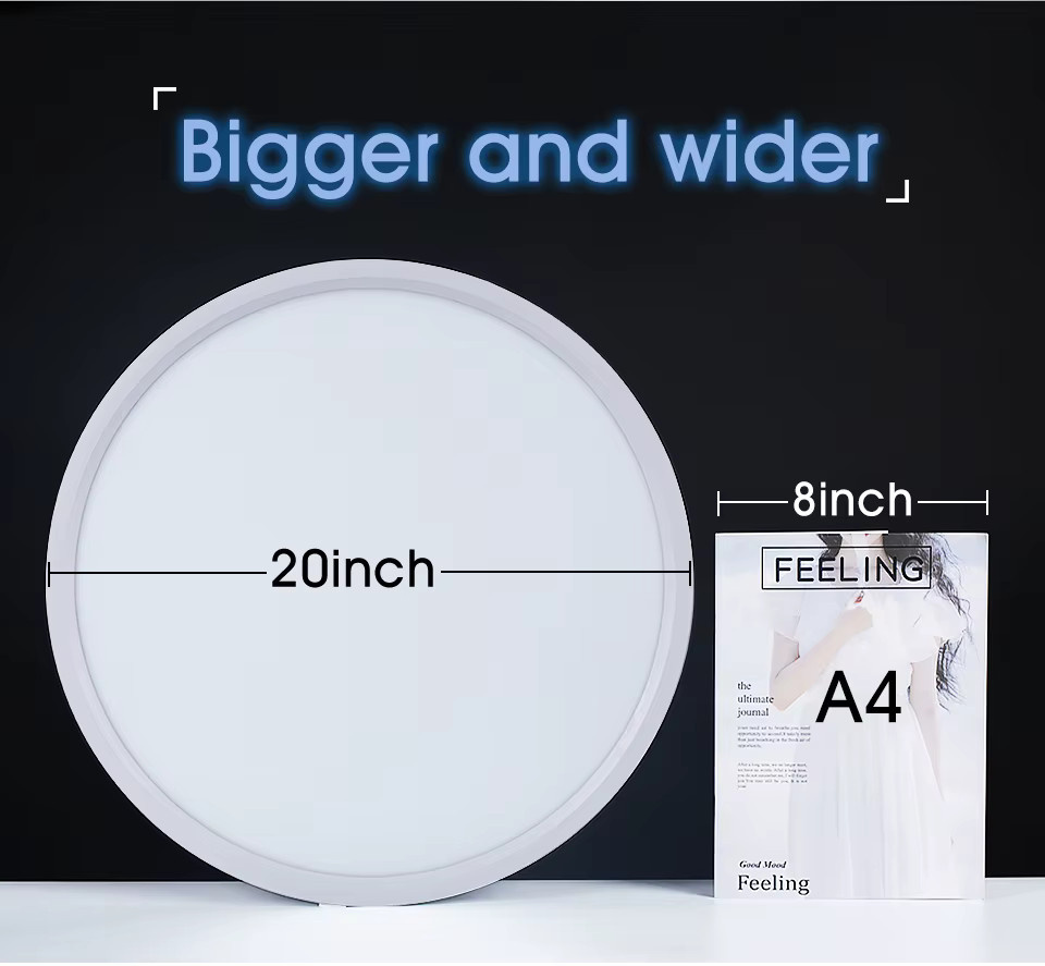 MING&BEN Moderne Runde Deckenleuchte in Weiß mit Fernbedienung und App-Steuerung, Dimmbare Ultradünne LED Lampe für Wohnzimmer und Schlafzimmer - Bild 2
