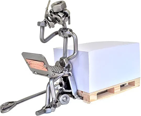 Schraubenmann Logistiker Figur aus Metall in Silber von Hinz & Kunst - Bild 1