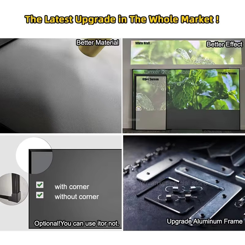 Yovanxer ALR T Prisma UST Ultra-Kurzdistanz-Projektionsbildschirm mit Ambient Light Rejection für 3D, 4K und 8K Unterstützung - Bild 2