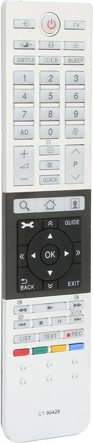 Universelle Ersatzfernbedienung von mfySpace kompatibel für Toshiba 4K UHD Fernseher, Modelle CT 90430 CT 90429 CT 90427 CT 90428 CT 90444, Farbe: Weiß - Bild 1