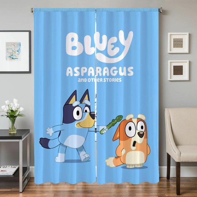 Heim Interieur Verdunklungsvorhänge Set aus 2 Stück für Wohnzimmer und Schlafzimmer, Farbe Blau, B: 96 cm, H: 137 cm - Bild 1