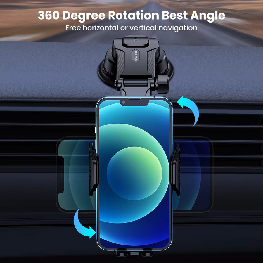 TOPK Handyhalterung für das Auto, stabile Armaturenbretthalterung für alle Smartphones, Schwarz - Bild 5