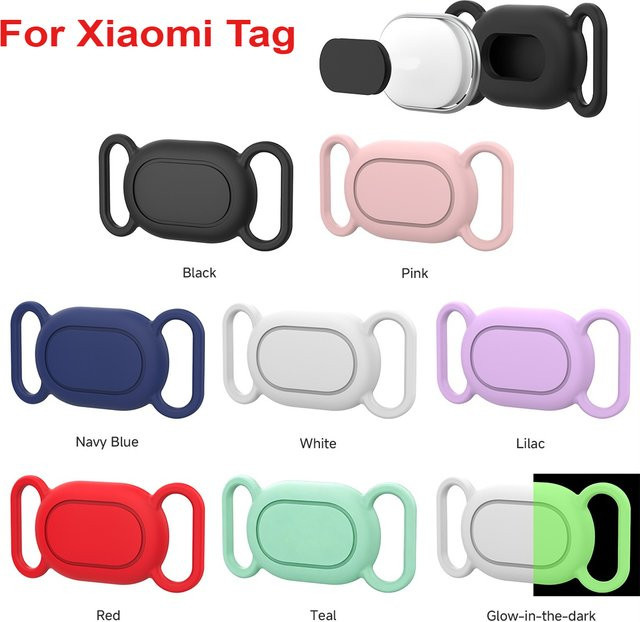 Silikon Schutzhülle für Xiaomi Tag mit Schlüsselring in Blau oder Schwarz - Bild 1