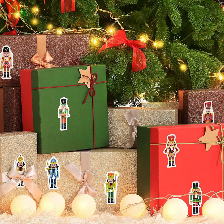 500 Stück Weihnachtsaufkleber mit Nussknacker-Motiv in Multicolour für Scrapbook, Tagebuch und Laptop - Bild 3