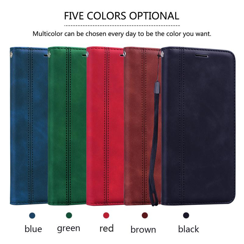 Magnetische Brieftasche Handyhülle von CHANHOWGP für Samsung Galaxy, Huawei und Redmi in Braun - Bild 4