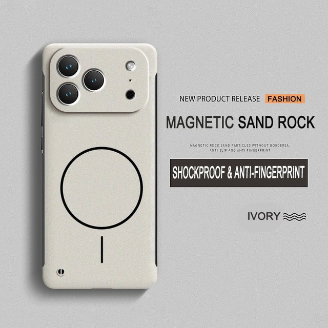Fudusaidman Magnetische iPhone Hülle mit Frosted-Effekt und Rahmenlosem Design für MagSafe, Farbe: Grau - Bild 1