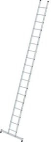 MUNK Aluminium-Anlegeleiter mit nivello-Traverse, 18 Sprossen, Silber - Bild 1