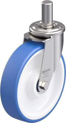Blickle LEXZ-POTHS 200XK Edelstahl-Lenkrolle in Blau und Weiß mit 200 mm Rad-Durchmesser und 300 kg Tragfähigkeit - Bild 1