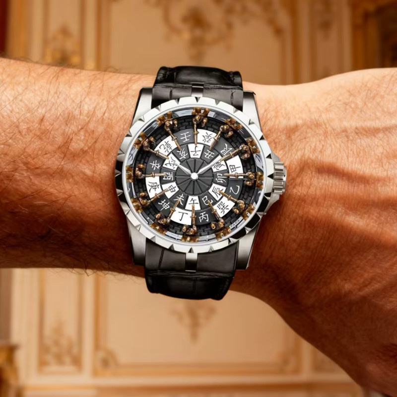 CAROTIF Armbanduhr Quarz, Leder, Silber, Schwarz, Herren - Bild 5
