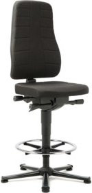 bimos Arbeitsstuhl All-In-One Highline mit Stoffpolster und Fußring, Schwarz - Bild 1