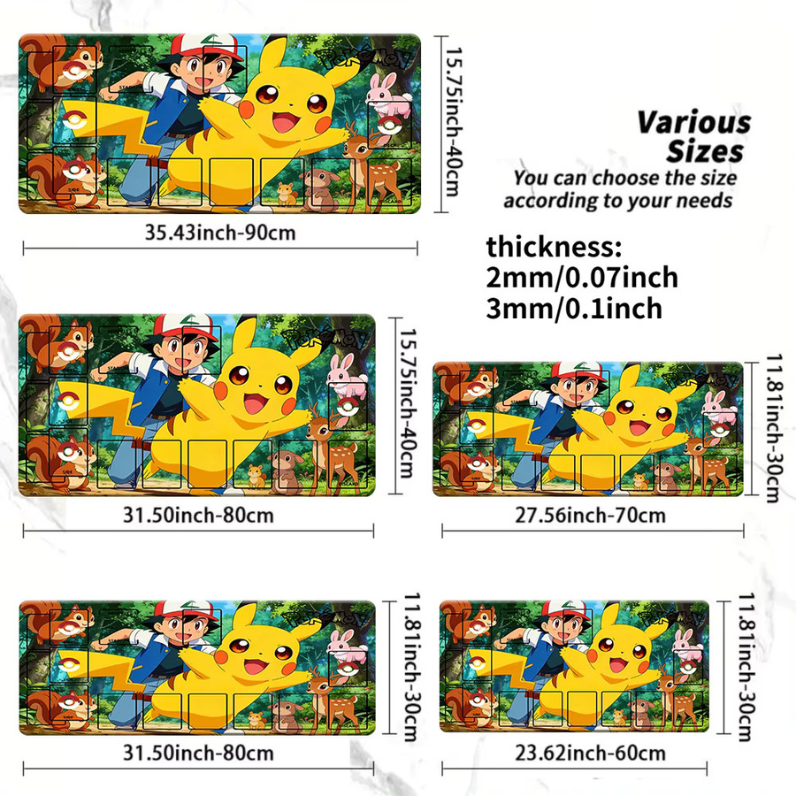 Potdemiel Pokémon Ash & Pikachu Forest Adventure TCG Spielmatte, Gaming-Mauspad, Schreibtischunterlage - Bild 5