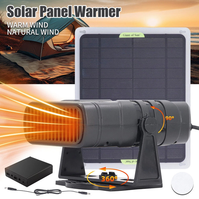 Dreamburgh Tragbare Solarheizung für Auto und Outdoor Camping in Schwarz - Bild 1