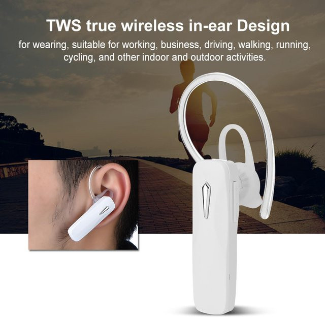 Andoer TWS Bluetooth True Wireless In-Ear Headset mit Ohrbügel in Weiß - Bild 1