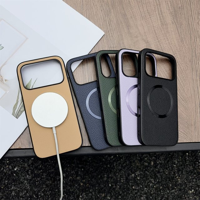 szHAIyu MagSafe Magnetische Luxus-Leder-Handyhülle für Honor 600 und Honor 600 Pro in Schwarz mit kabellosem Laden und stoßfestem Schutz - Bild 1